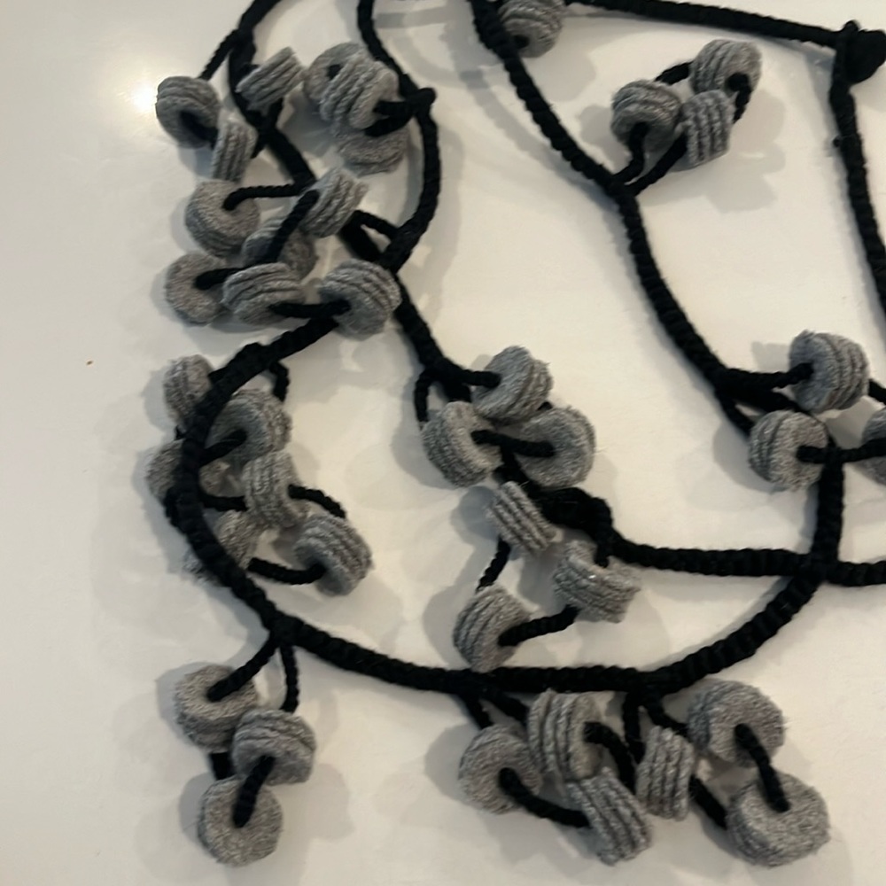 Black and grey felt necklace